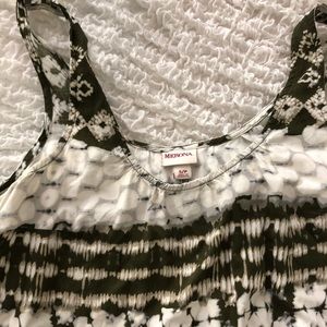 Olive green and white tie dye high low dress